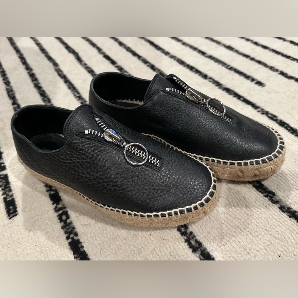 Alexander Wang Black Leather Espadrilles/ Women size 6 (36) / No box